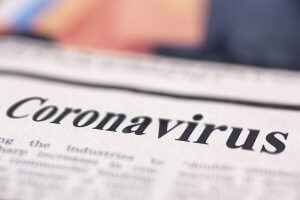 Coronavirus written newspaper